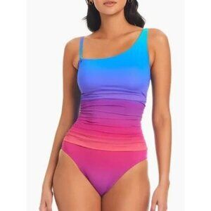 Bleu Rod Beattie Maillot size 14 NEW Shirred Asymmetrical One-Piece  Swim NEW